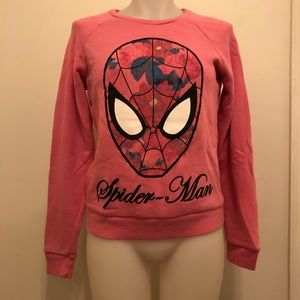 Marvel Spider-man Pink Long Sleeve Sweater Size S